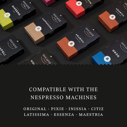 O'CCAFFÈ Espresso Compatible Pods - 200 Ct VARIETY PACK - Coffee capsules compatible with Nespresso Original Line