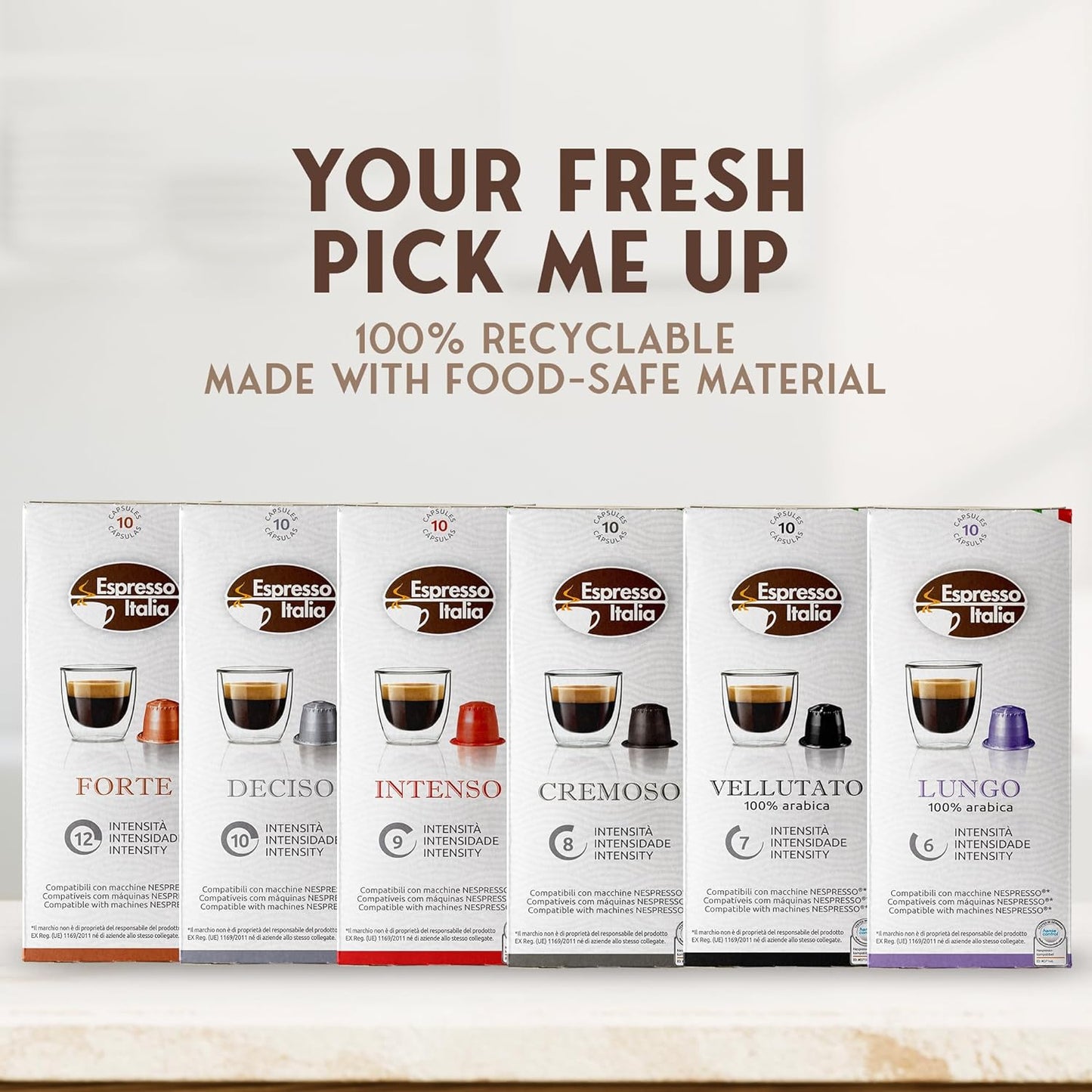 ESPRESSO ITALIA Espresso Compatible Pods - 200 Ct VARIETY PACK -  Coffee capsules compatible with Nespresso Original Line