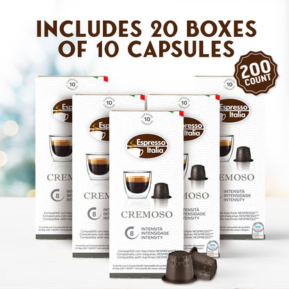 ESPRESSO ITALIA Espresso Compatible Pods - 100 Ct CREMOSO -  Coffee capsules compatible with Nespresso Original Line