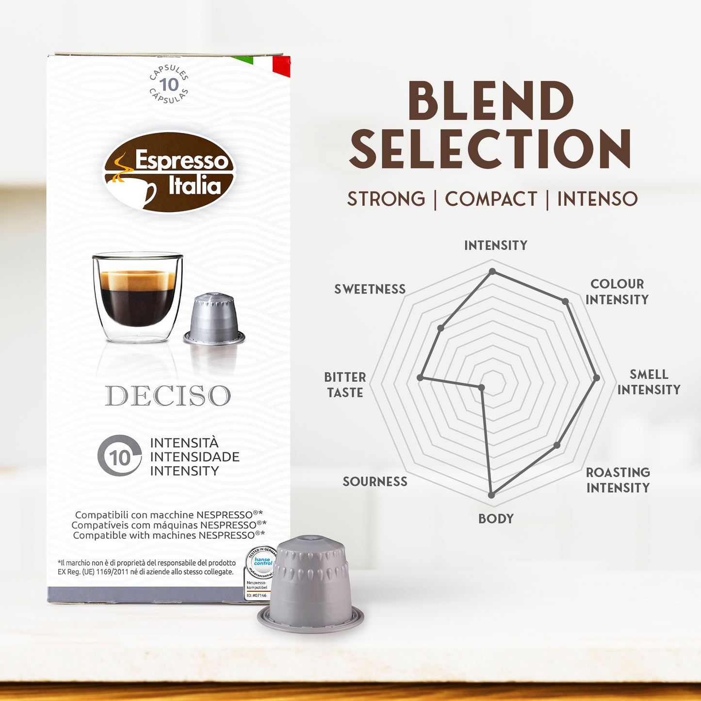 ESPRESSO ITALIA Espresso Compatible Pods - 200 Ct DECISO -  Coffee capsules compatible with Nespresso Original Line