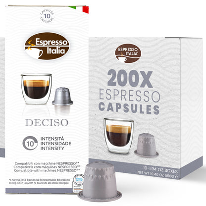 ESPRESSO ITALIA Espresso Compatible Pods - 100 Ct DECISO -  Coffee capsules compatible with Nespresso Original Line