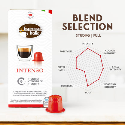 ESPRESSO ITALIA Espresso Compatible Pods - 200 Ct INTENSO -  Coffee capsules compatible with Nespresso Original Line