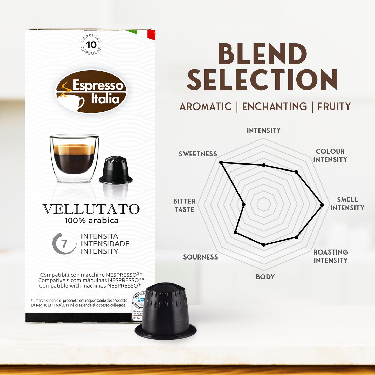 ESPRESSO ITALIA Espresso Compatible Pods - 200 Ct VELLUATO -  Coffee capsules compatible with Nespresso Original Line