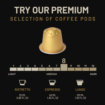 ESPRESSORO USDA Organic Espresso Compatible Pods - 100 Ct ORO DOLCE - Aluminium Coffee capsules compatible with Nespresso Original Line