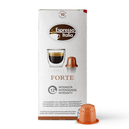 ESPRESSO ITALIA Espresso Compatible Pods - 200 Ct FORTE -  Coffee capsules compatible with Nespresso Original Line