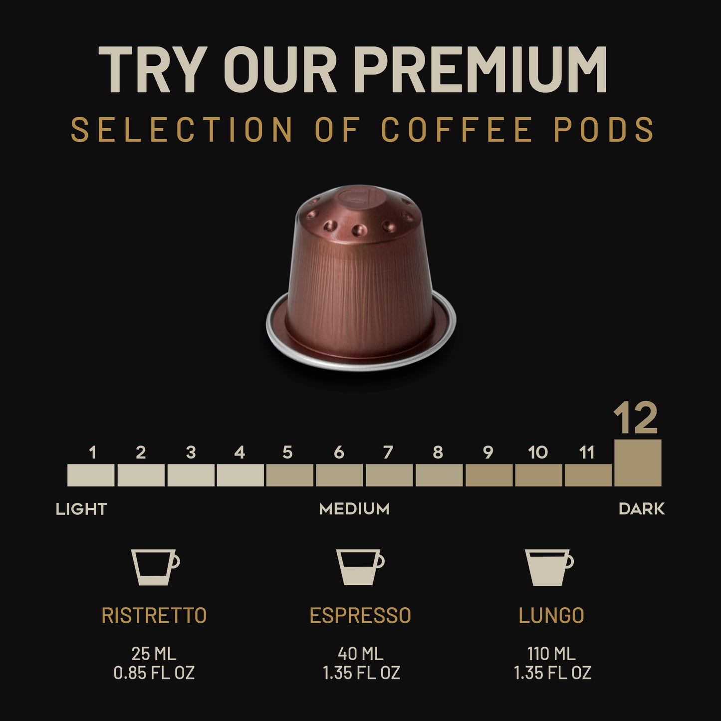 ESPRESSORO USDA Organic Espresso Compatible Pods - 100 Ct ORO FORTE - Aluminium Coffee capsules compatible with Nespresso Original Line