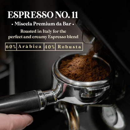 Espresso Italia Whole Bean Coffee - Espresso No.11 - Miscela Premium da Bar - Product of Italy. 1 kilo bag with valve