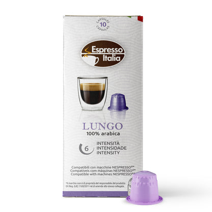 ESPRESSO ITALIA Espresso Compatible Pods - 200 Ct LUNGO -  Coffee capsules compatible with Nespresso Original Line