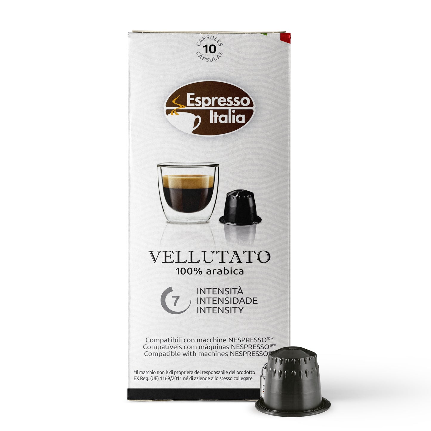 ESPRESSO ITALIA Espresso Compatible Pods - 100 Ct VELLUATO -  Coffee capsules compatible with Nespresso Original Line