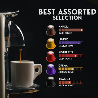 O'CCAFFÈ Espresso Compatible Pods - 100 Ct VARIETY PACK - Coffee capsules compatible with Nespresso Original Line