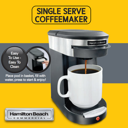 Hamilton Beach HDC200B Black Single Serving Pod Coffee Maker Machine - 120V, 500W