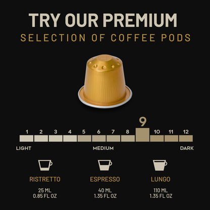 ESPRESSORO USDA Organic Espresso Compatible Pods - 100 Ct ORO INTENSO - Aluminium Coffee capsules compatible with Nespresso Original Line