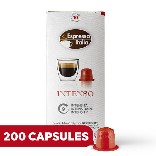 ESPRESSO ITALIA Espresso Compatible Pods - 200 Ct INTENSO -  Coffee capsules compatible with Nespresso Original Line