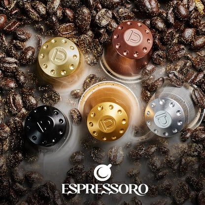 ESPRESSORO USDA Organic Espresso Compatible Pods - 100 Ct ORO FORTE - Aluminium Coffee capsules compatible with Nespresso Original Line